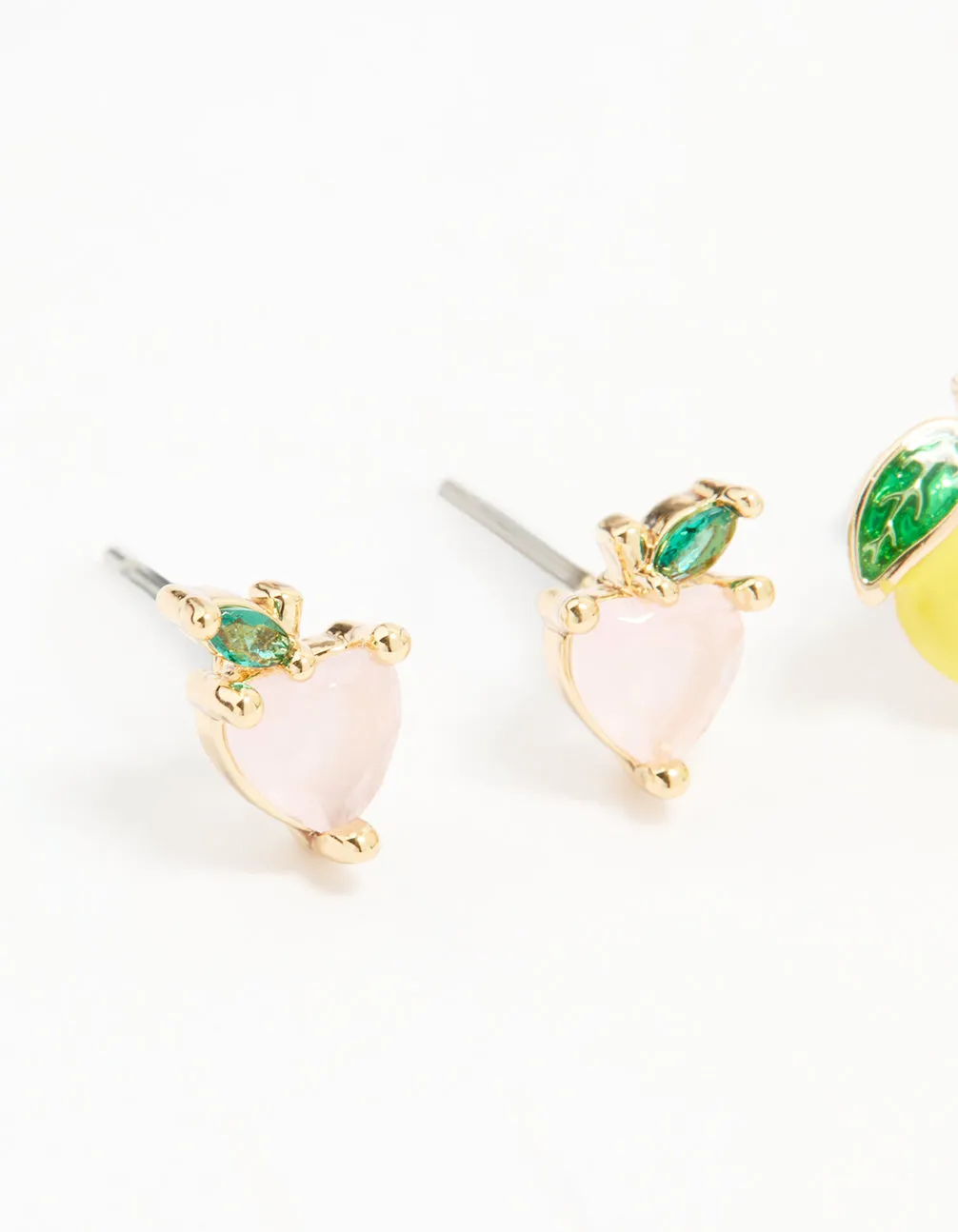 Gold Enamel Mixed Fruit Stud Earrings 3-Pack sold by lovisa product image thumbnail 2