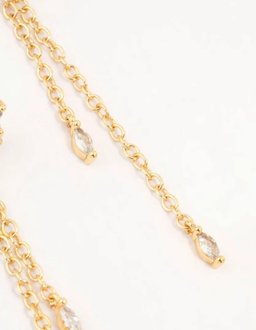 Gold Plated Cubic Zirconia Heart & Butterfly Chain Earrings sold by lovisa product image thumbnail 5