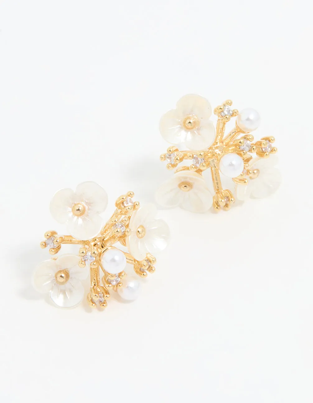Gold Plated Acrylic Flower Cluster Earrings sold by lovisa