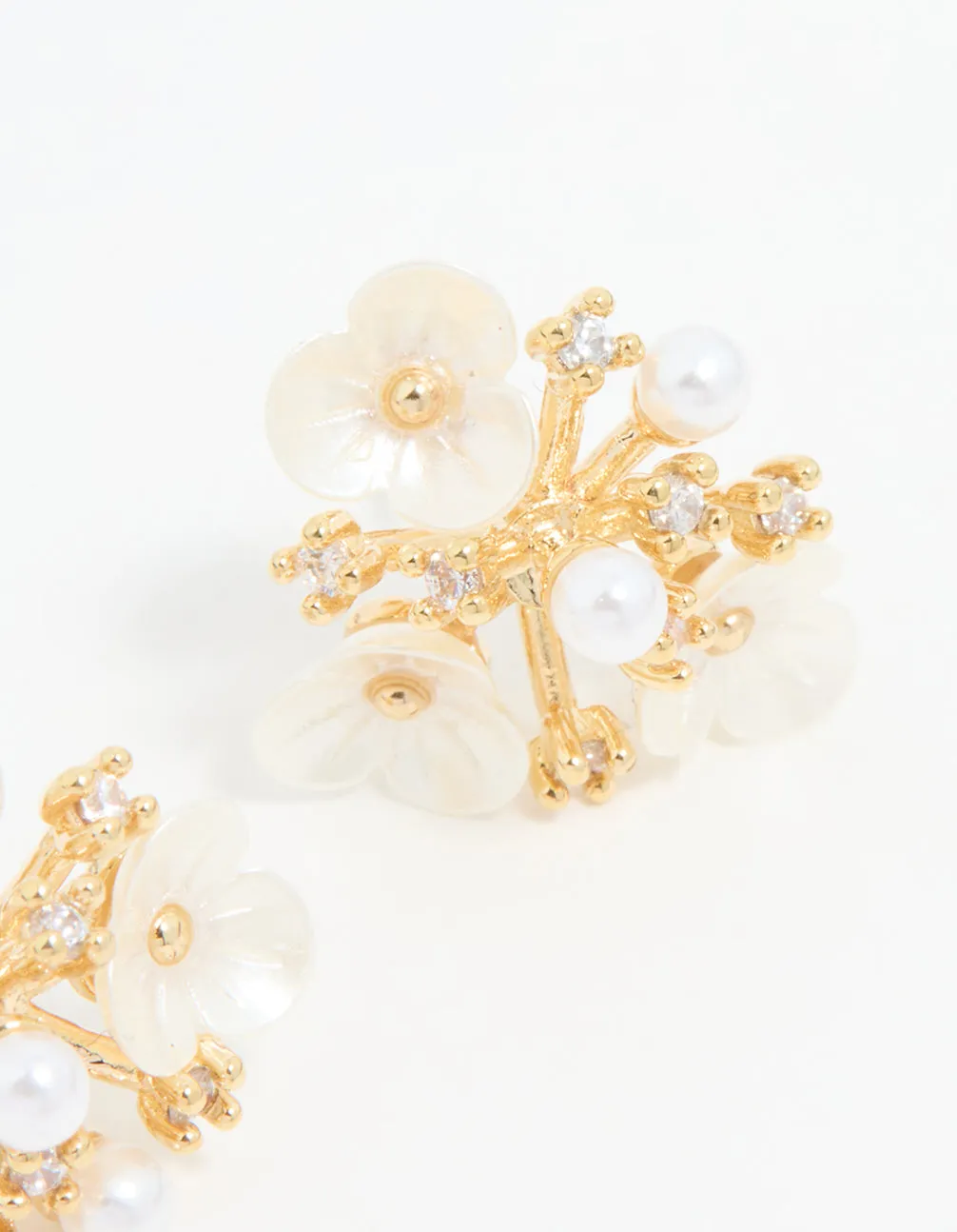 Gold Plated Acrylic Flower Cluster Earrings sold by lovisa product image thumbnail 5