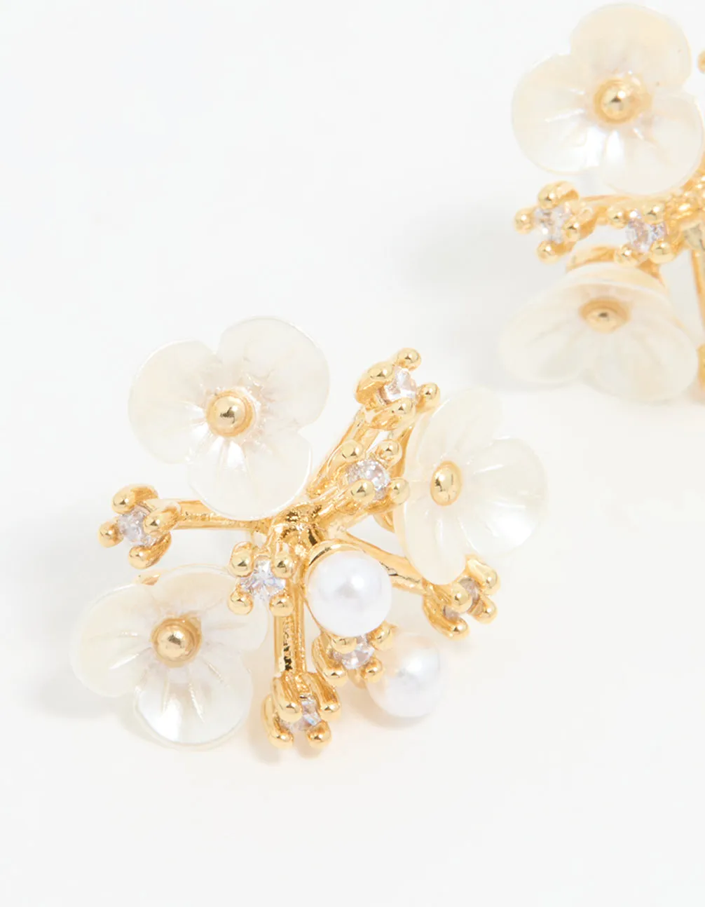 Gold Plated Acrylic Flower Cluster Earrings sold by lovisa product image thumbnail 4