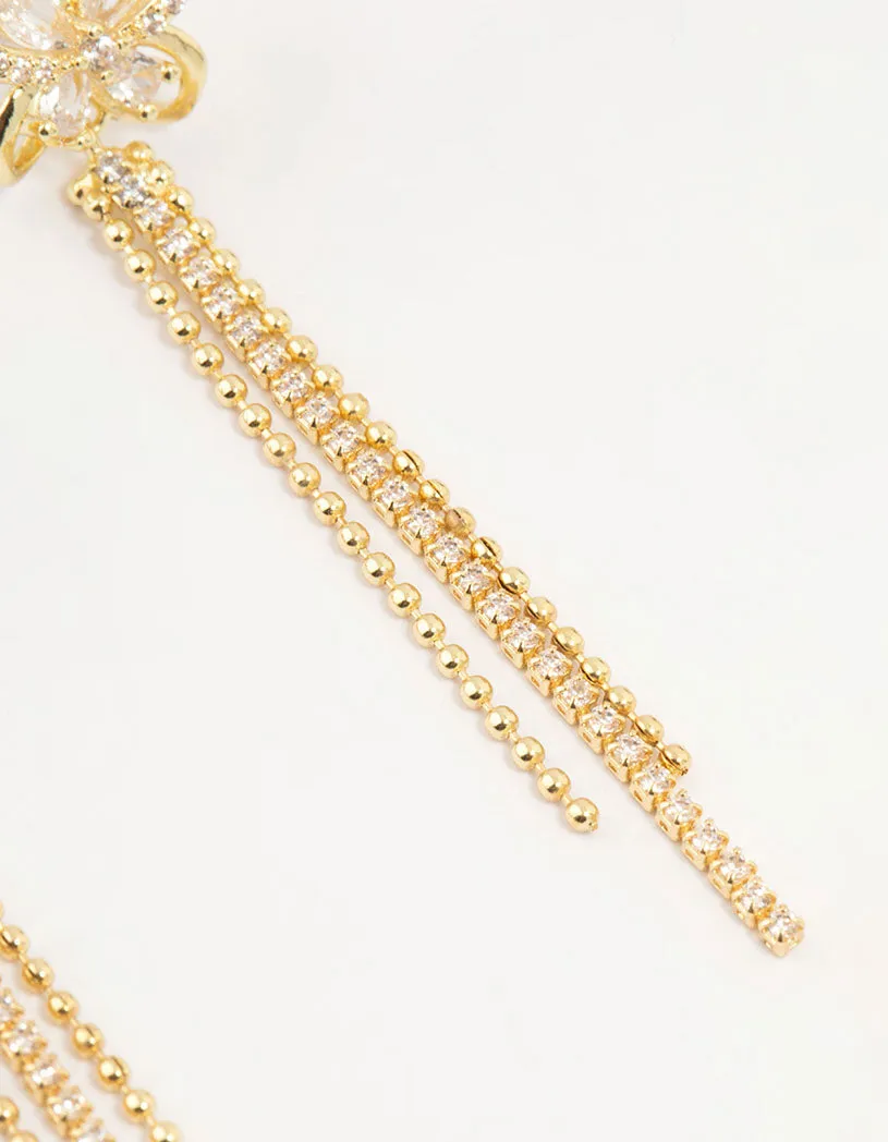 Gold Plated Cubic Zirconia Butterfly Drop Earrings sold by lovisa product image thumbnail 5