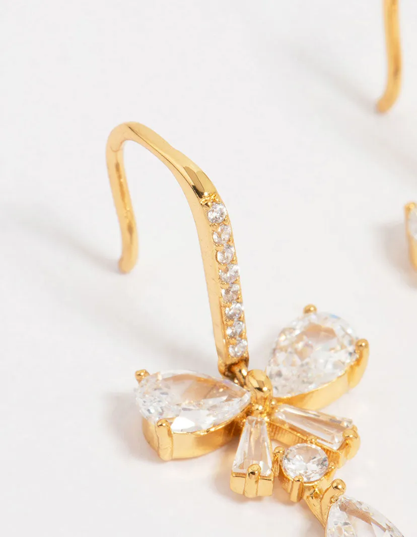 Gold Plated Cubic Zirconia Bow Teardrop Earrings sold by lovisa product image thumbnail 2