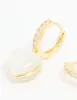Gold Plated Diamante Heart Hoop Earrings sold by lovisa