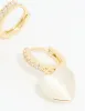 Gold Plated Diamante Heart Hoop Earrings sold by lovisa