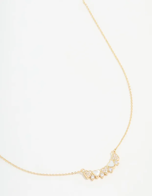 Gold Plated Mini Heart Banner Necklace sold by lovisa