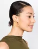 Gold Textured Metal Fan Drop Earrings sold by lovisa