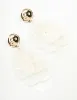 White Genuine Shell Layered Drop Earrings sold by lovisa