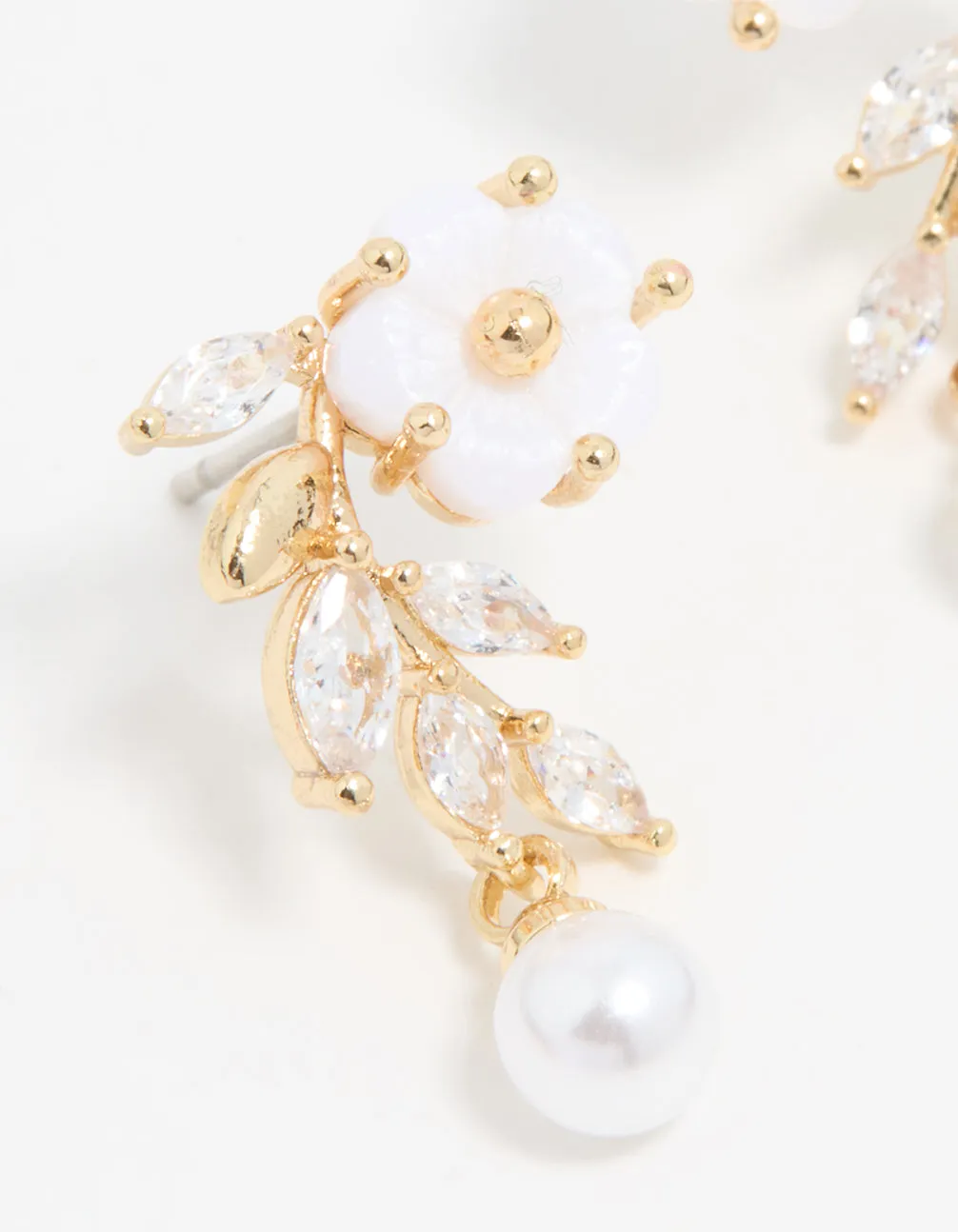Gold Plated Pearl Flower Drop Earrings sold by lovisa product image thumbnail 4