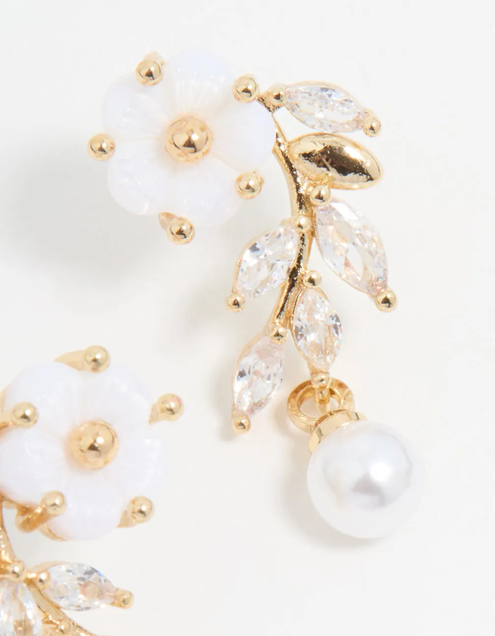 Gold Plated Pearl Flower Drop Earrings sold by lovisa product image thumbnail 5