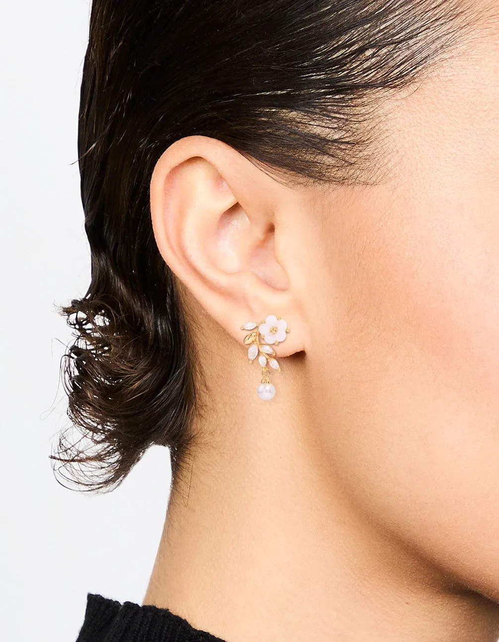 Gold Plated Pearl Flower Drop Earrings sold by lovisa product image thumbnail 2