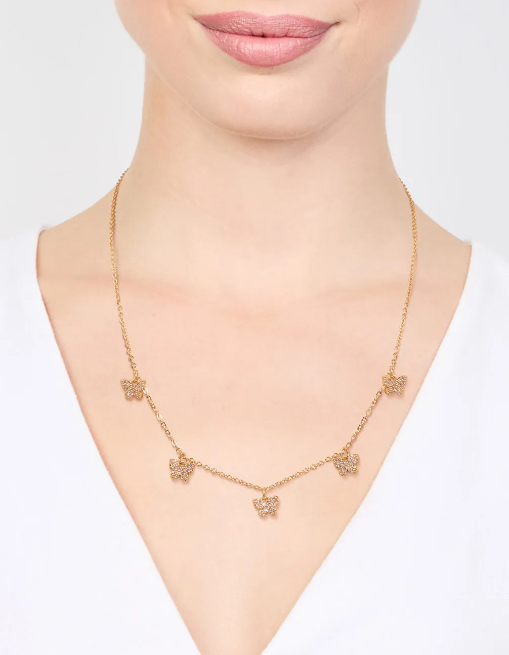 Gold Plated Diamante Butterfly Dainty Charm Necklace sold by lovisa product image thumbnail 2