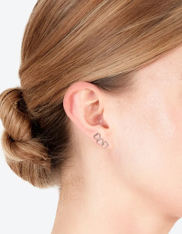 Rose Gold Heart Stud Earring sold by lovisa