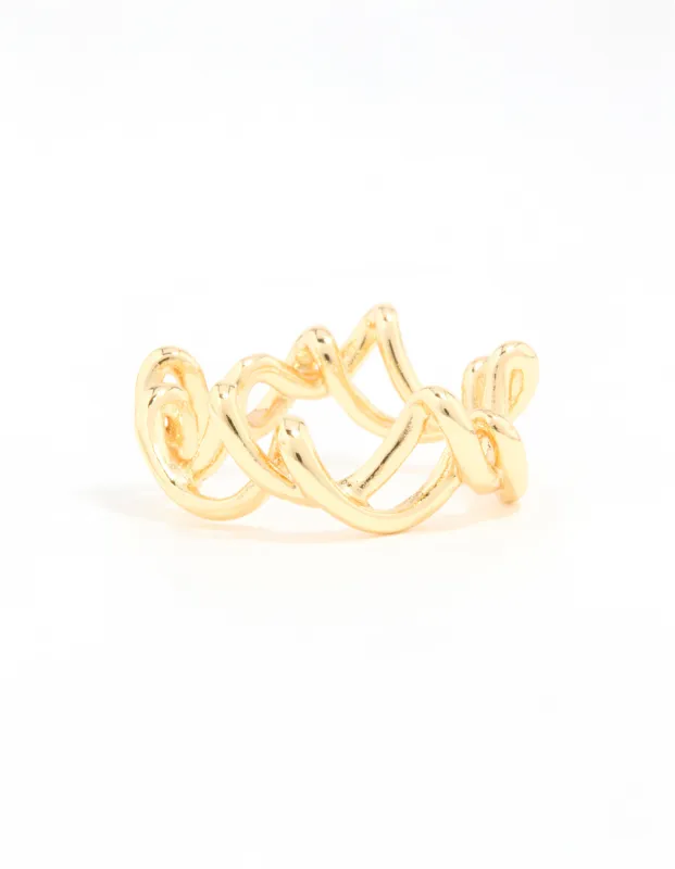Gold Plated Wire Twisted Ring sold by lovisa
