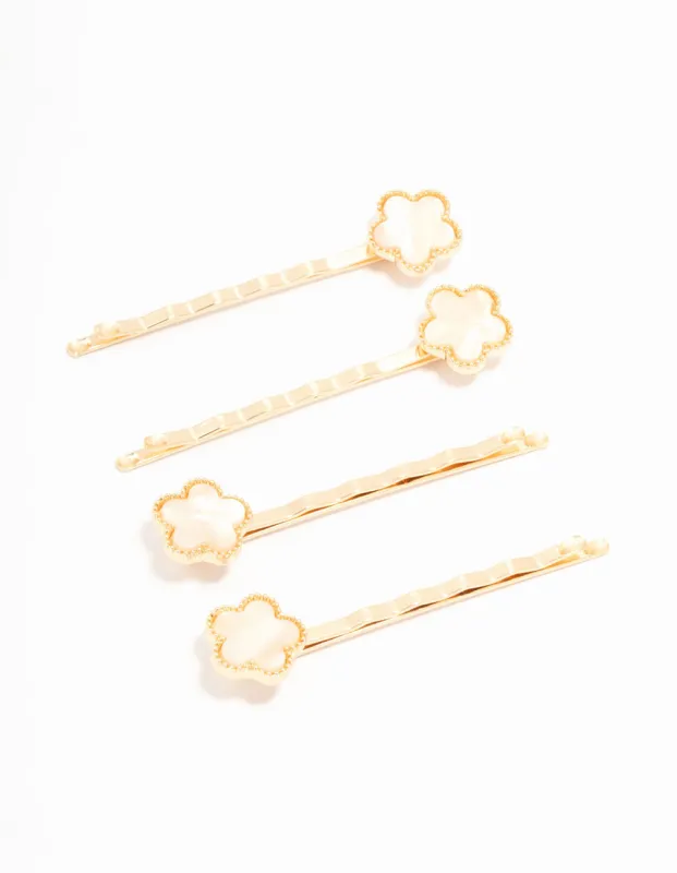 Acrylic Flower Slide Clips 4-Pack made by lovisa