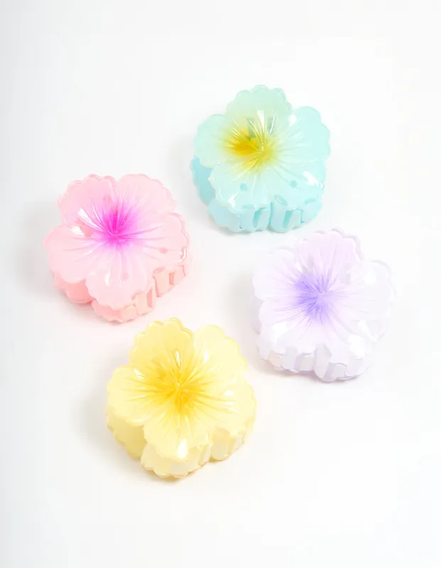 Vibrant Mini Hibiscus Flower Claw Clips 4-Pack sold by lovisa