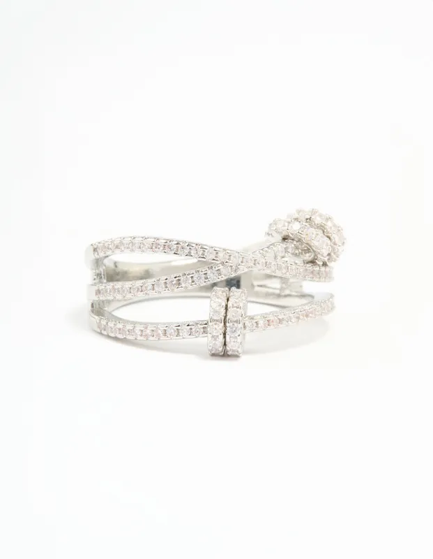 Silver Cubic Zirconia Rondell Stacked Ring sold by lovisa