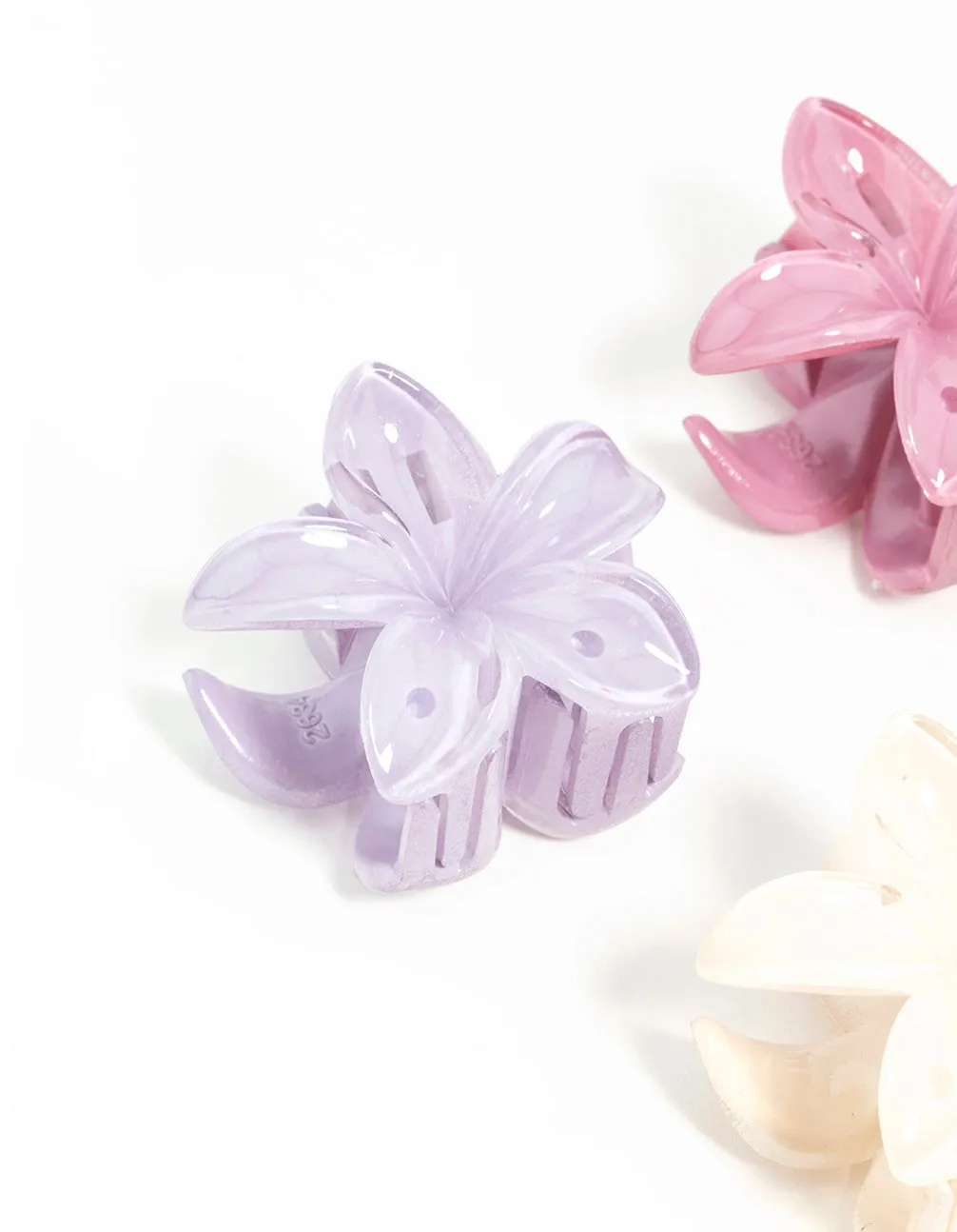 Multicoloured Mini Frangipani Claw Clips 4-Pack sold by lovisa product image thumbnail 2