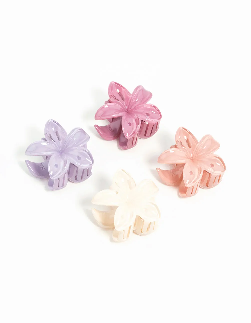 Multicoloured Mini Frangipani Claw Clips 4-Pack sold by lovisa