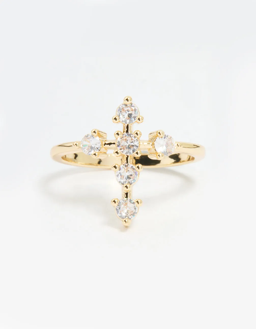 Gold Plated Cubic Zirconia Cross Ring sold by lovisa product image thumbnail 3