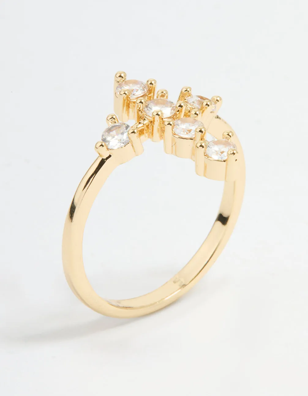 Gold Plated Cubic Zirconia Cross Ring sold by lovisa product image thumbnail 2