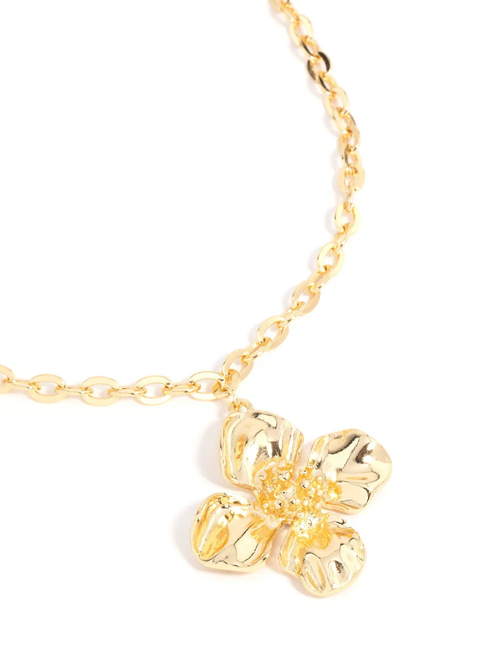 Gold Plated Flower Pendant Necklace sold by lovisa