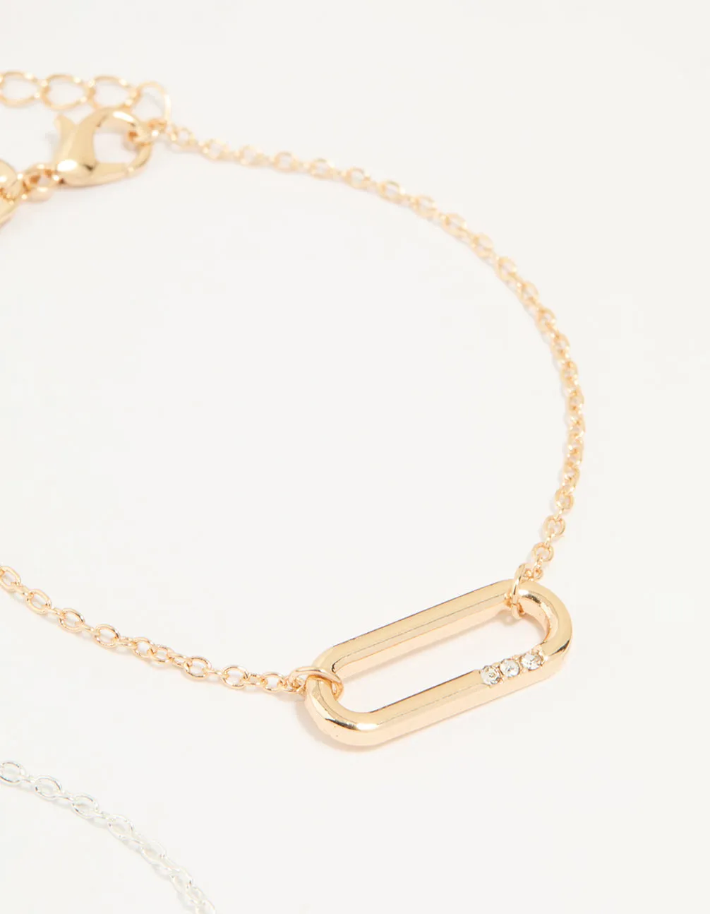 Mixed Metals Diamante Oval Centre Bracelets 3-Pack sold by lovisa product image thumbnail 3