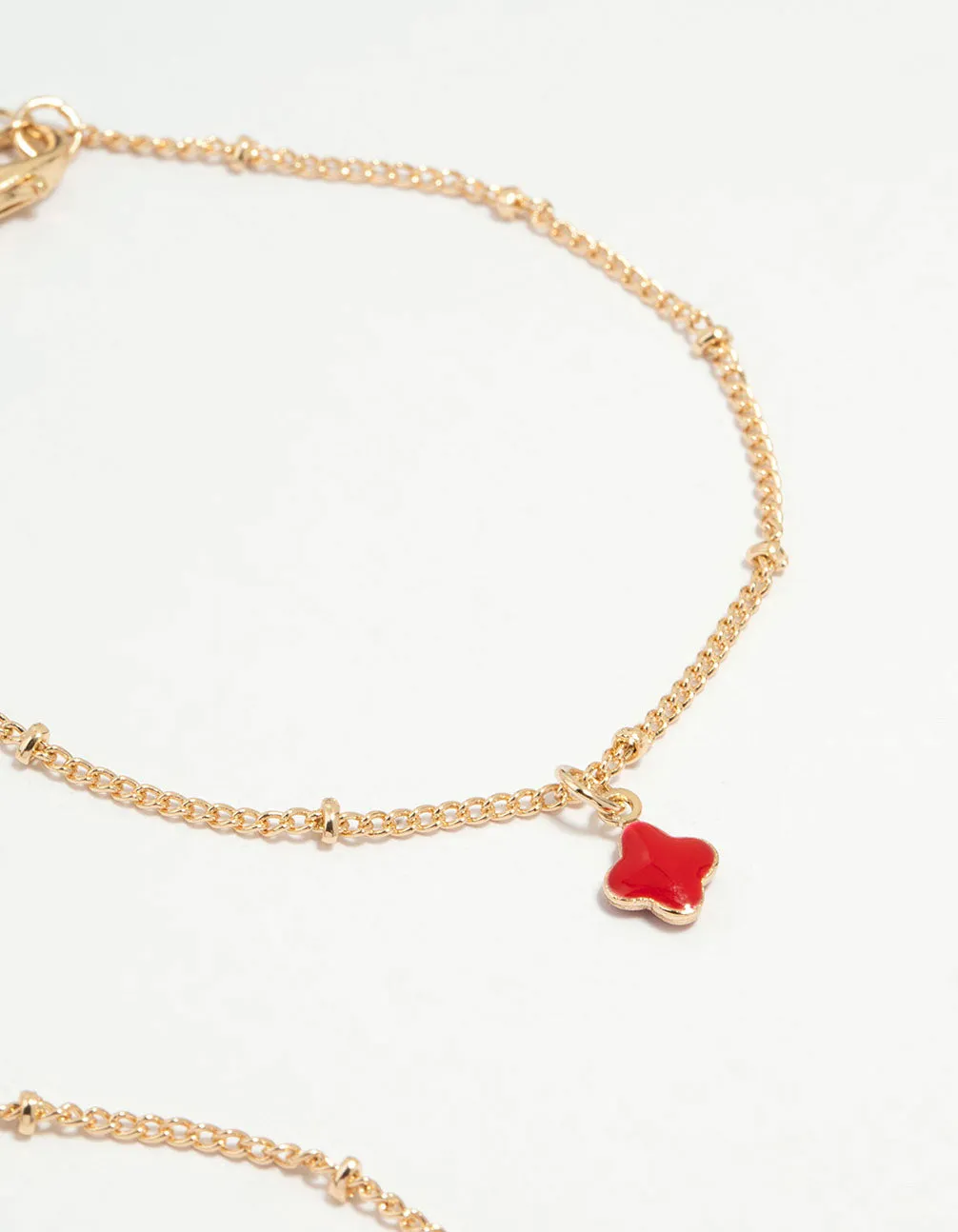 Gold Multicoloured Flower Statement Bracelets 3-Pack sold by lovisa product image thumbnail 3