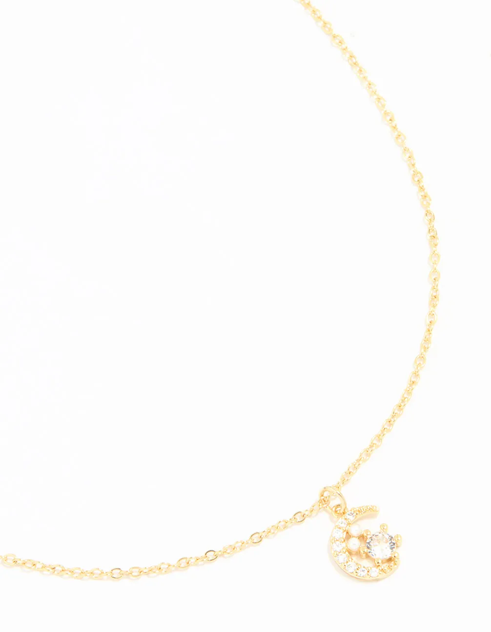 Gold Plated Cubic Zirconia Celestial Pendant Necklace sold by lovisa