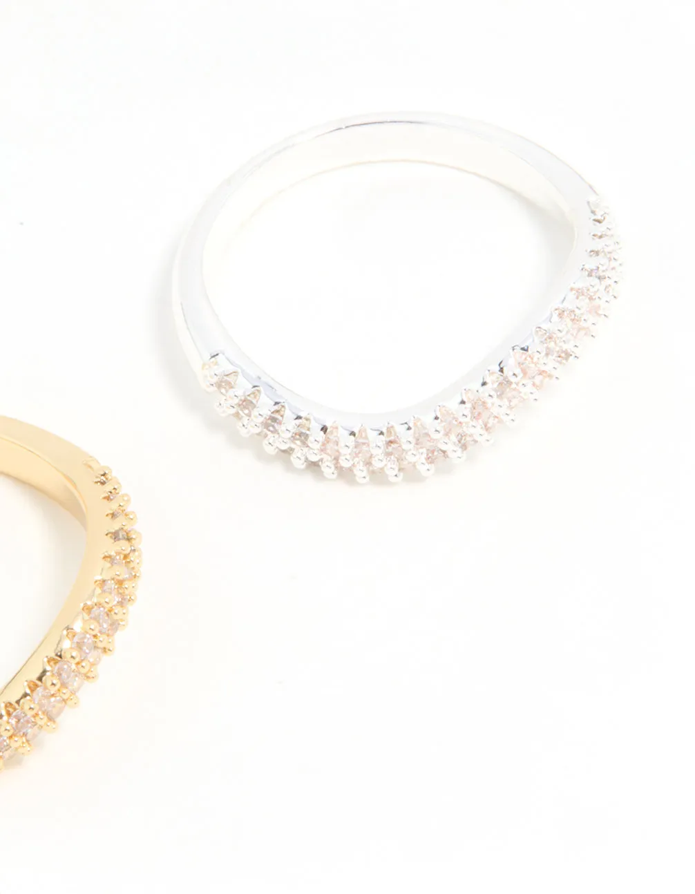Mixed Metal Cubic Zirconia Rings 2-Pack sold by lovisa product image thumbnail 3
