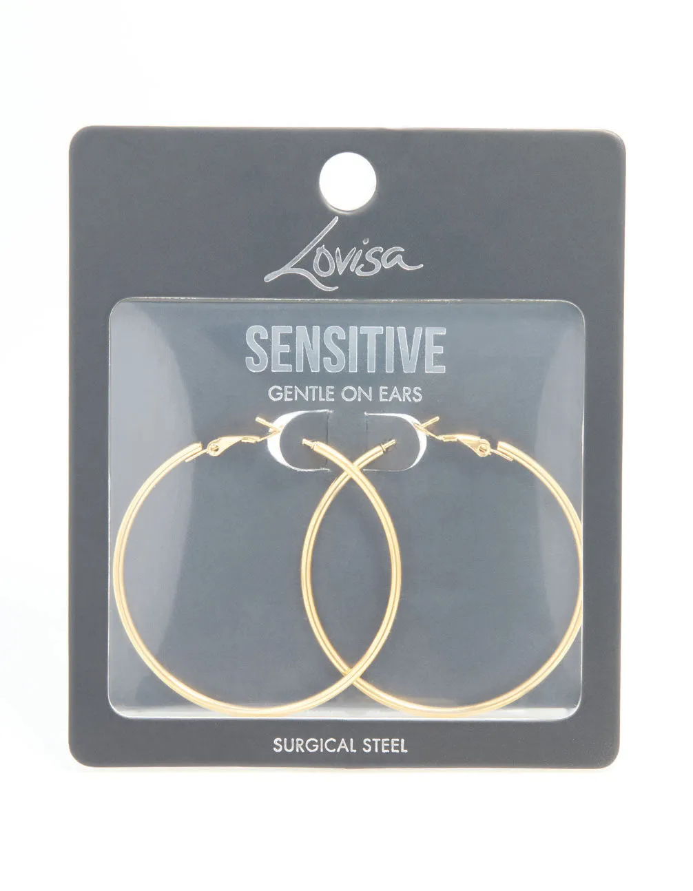 Gold Plated Surgical Steel Hoop Earrings 50 MM sold by lovisa product image thumbnail 5