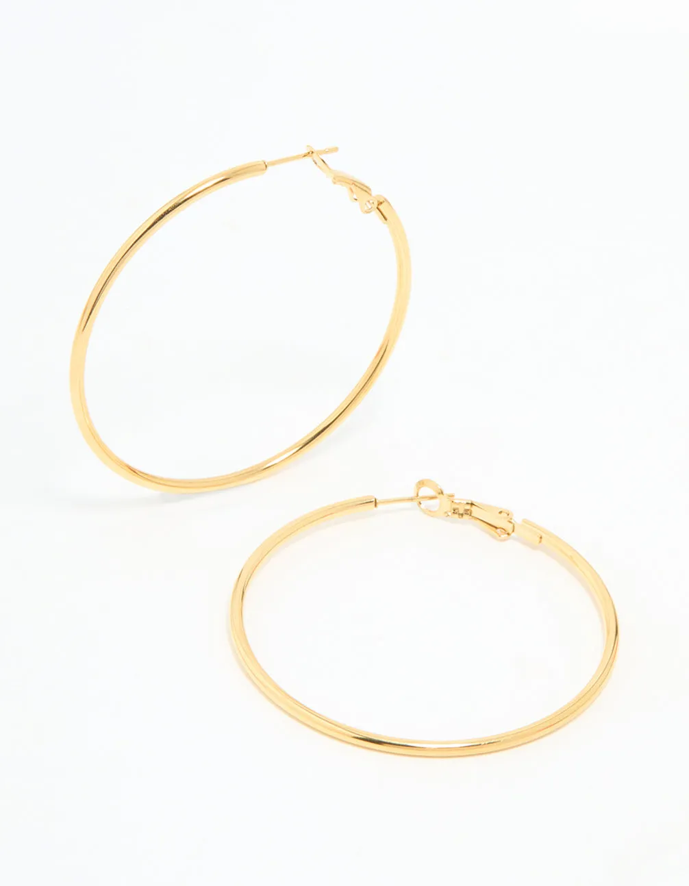Gold Plated Surgical Steel Hoop Earrings 50 MM sold by lovisa