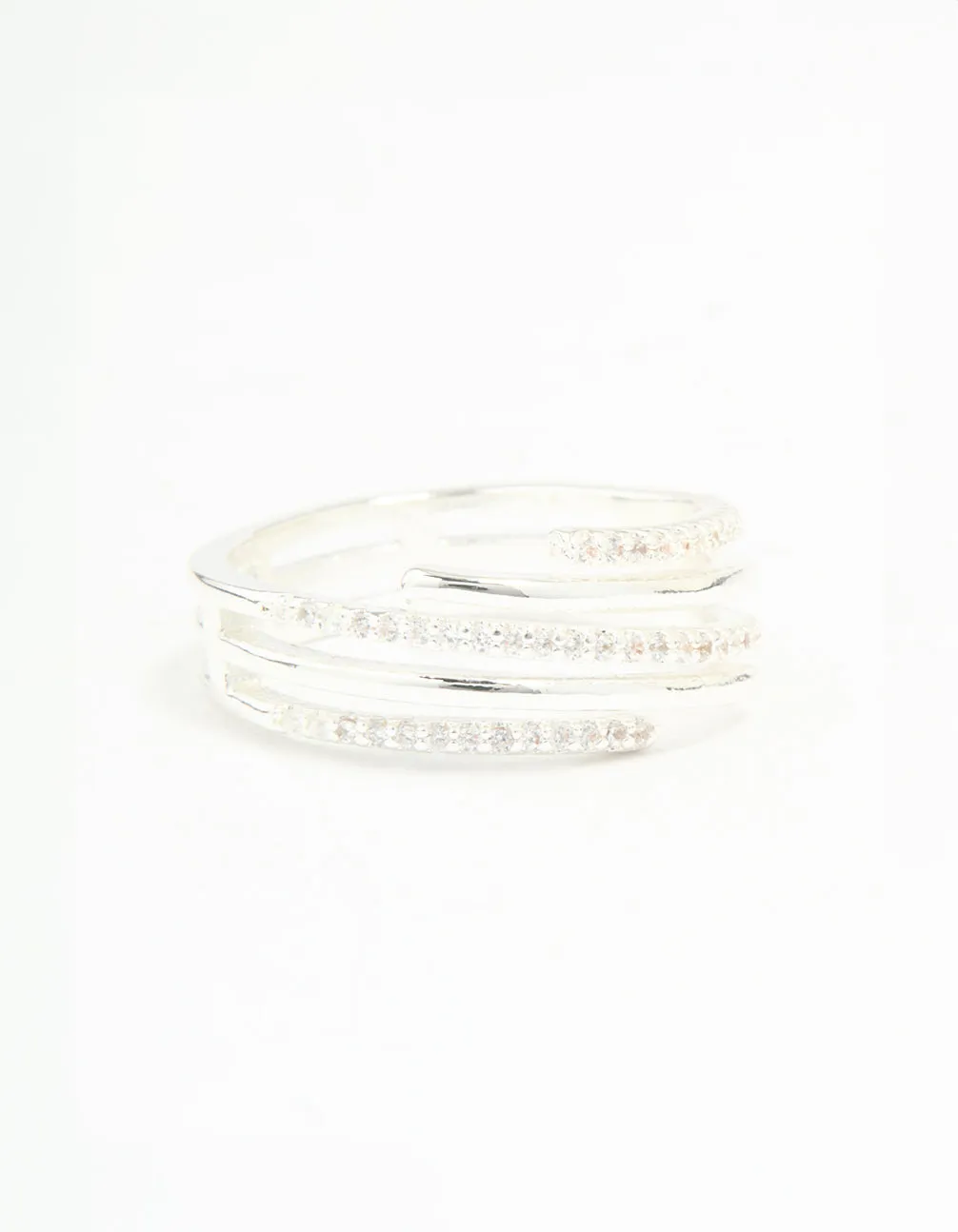 Silver Plated Cubic Zirconia Dainty Wrap Ring sold by lovisa