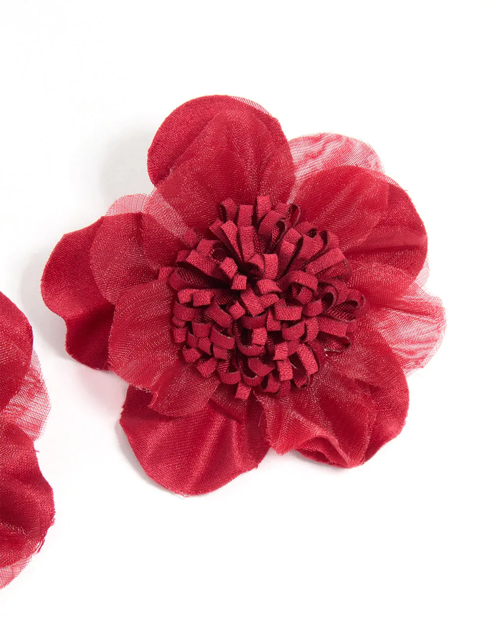 Red Fabric Poppy Flower Stud Earrings sold by lovisa product image thumbnail 3
