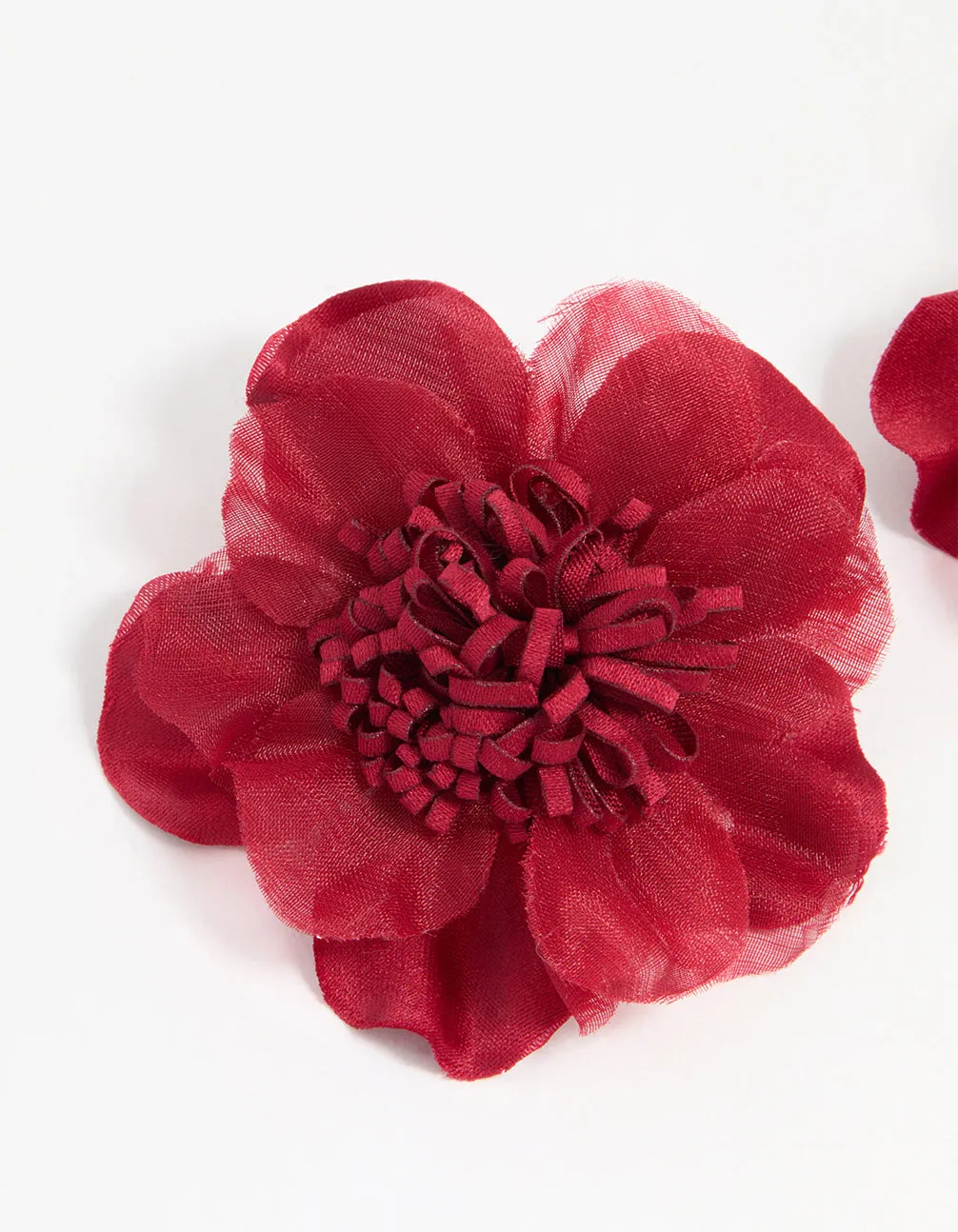 Red Fabric Poppy Flower Stud Earrings sold by lovisa product image thumbnail 2