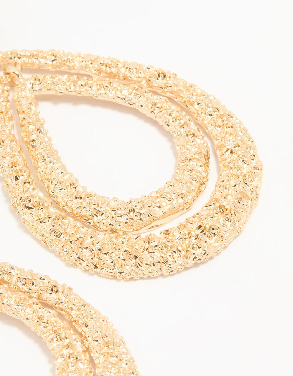 Gold Molten Teardrop Earrings sold by lovisa product image thumbnail 3