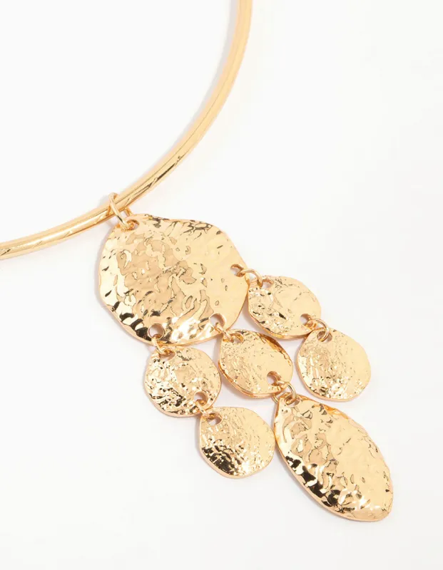 Gold Molten Pendant Choker sold by lovisa