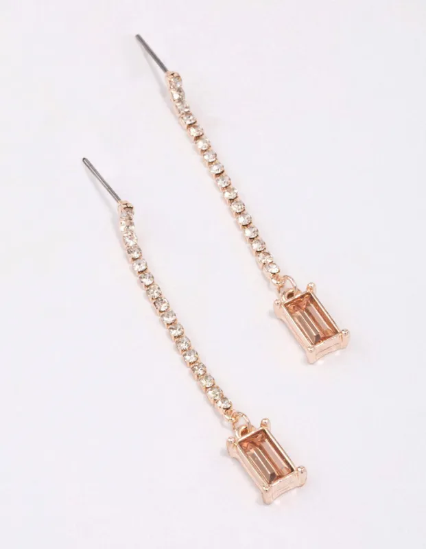 Rose Gold Cup Chain Radiant Drop Earrings sold by lovisa