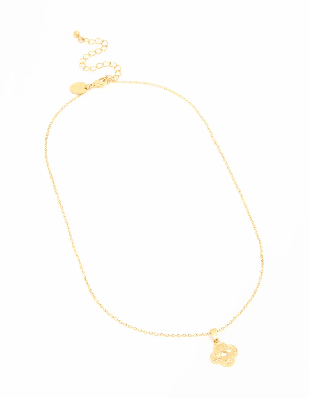 Waterproof Gold Plated Stainless Steel Petal Pendant Necklace sold by lovisa product image thumbnail 2