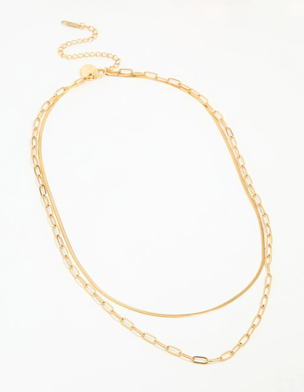 Waterproof Gold Plated Stainless Steel Double Link Layered Necklace sold by lovisa product image thumbnail 2