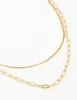 Waterproof Gold Plated Stainless Steel Double Link Layered Necklace sold by lovisa