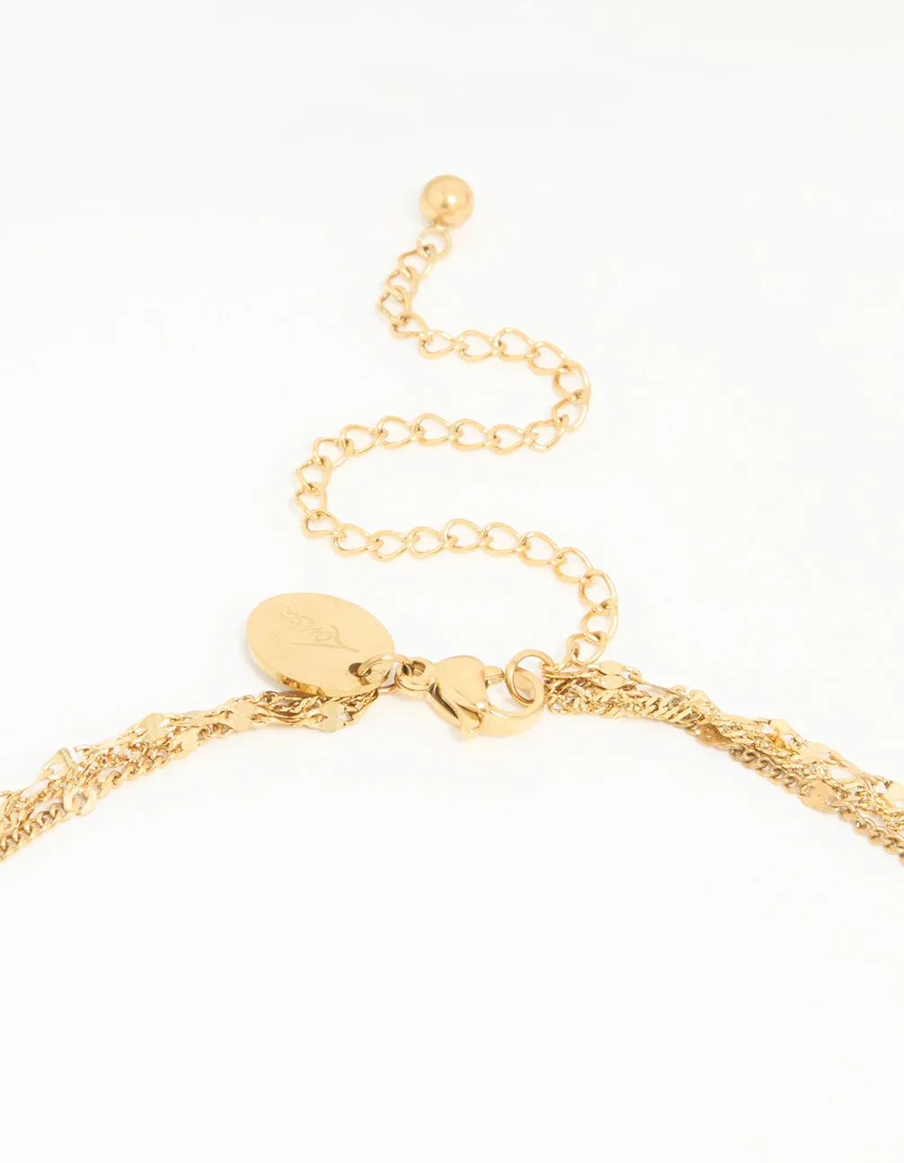 Waterproof Gold Plated Stainless Steel Triple Chain Layered Necklace sold by lovisa product image thumbnail 3
