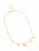 Waterproof Gold Plated Stainless Flower & Heart Charm Necklace sold by lovisa