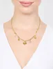 Waterproof Gold Plated Stainless Flower & Heart Charm Necklace sold by lovisa