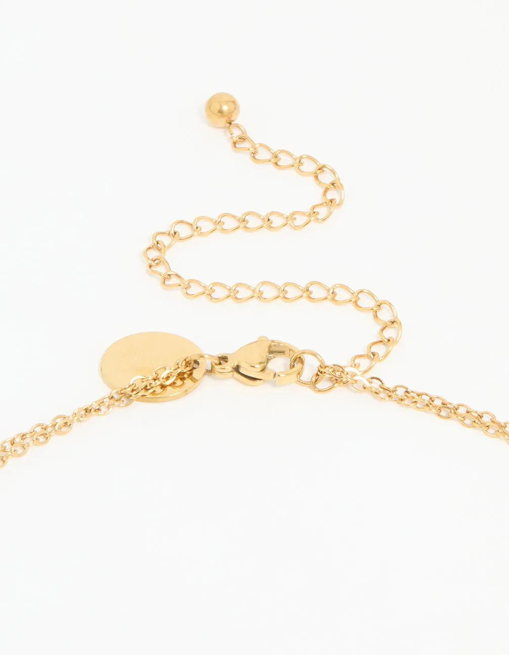 Waterproof Gold Plated Stainless Steel Diamante Pendant Layered Necklace sold by lovisa product image thumbnail 3