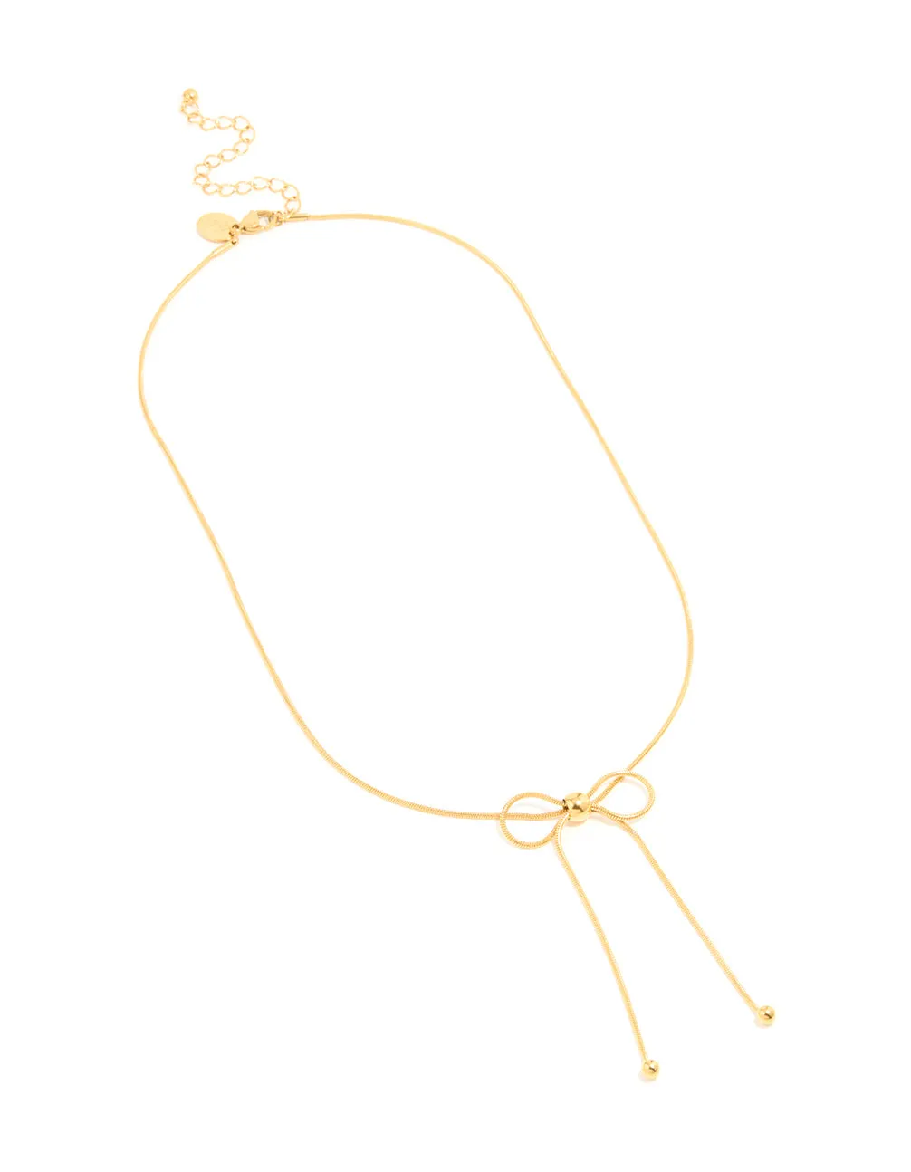 Waterproof Gold Plated Stainless Steel Snake Chain Bow Necklace sold by lovisa product image thumbnail 2