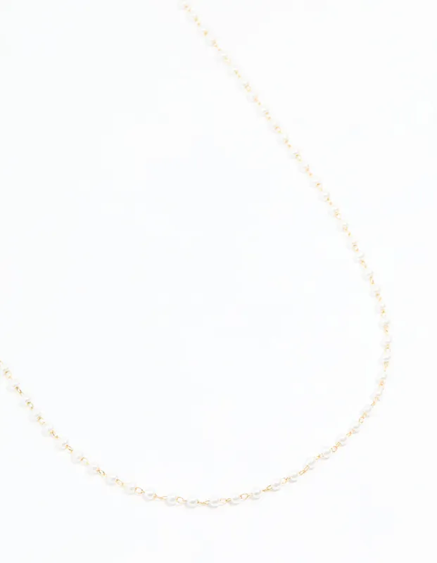 Waterproof Gold Plated Stainless Steel Pearl Waist Chain sold by lovisa