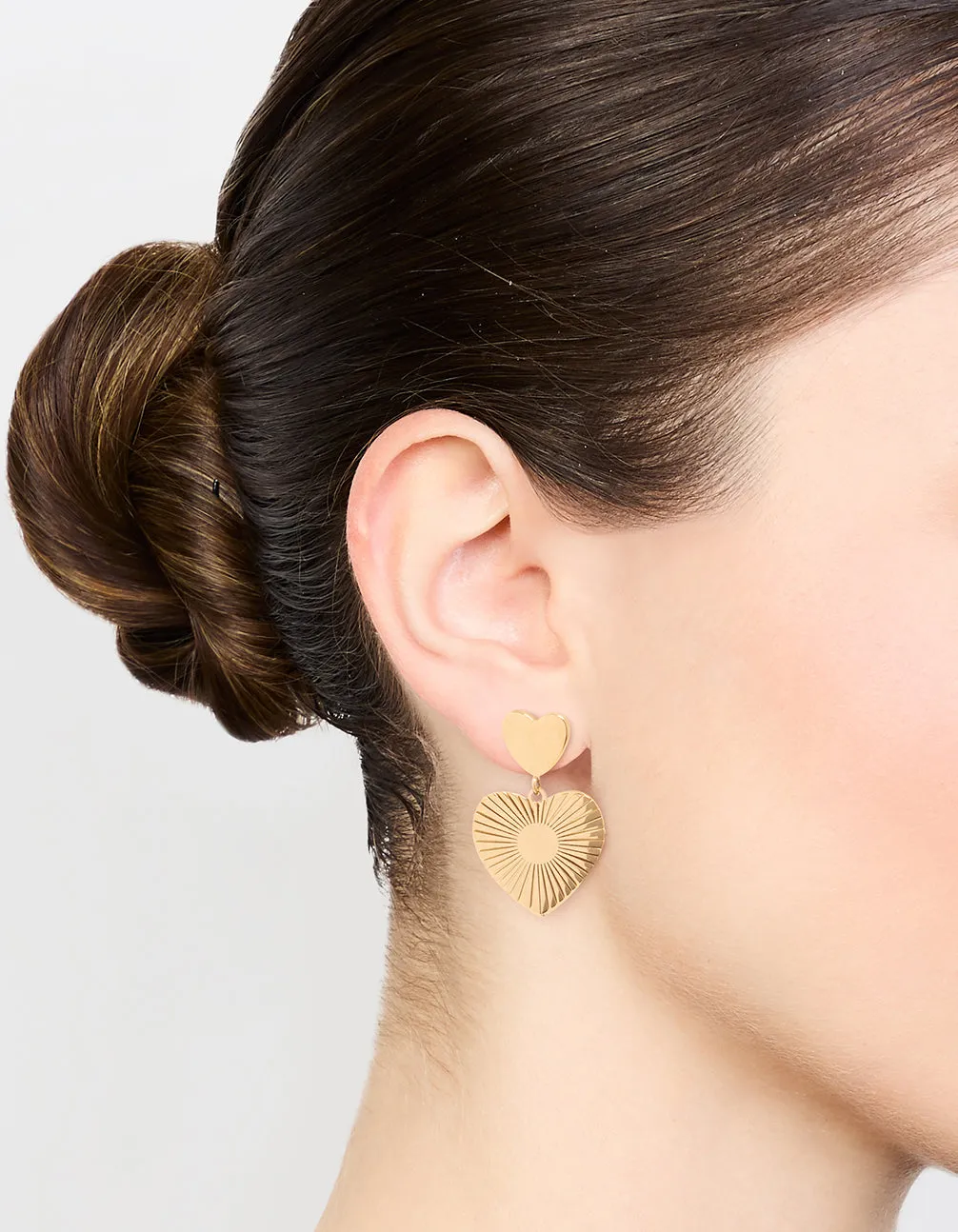 Waterproof Gold Plated Stainless Steel Heart Drop Earrings sold by lovisa product image thumbnail 2