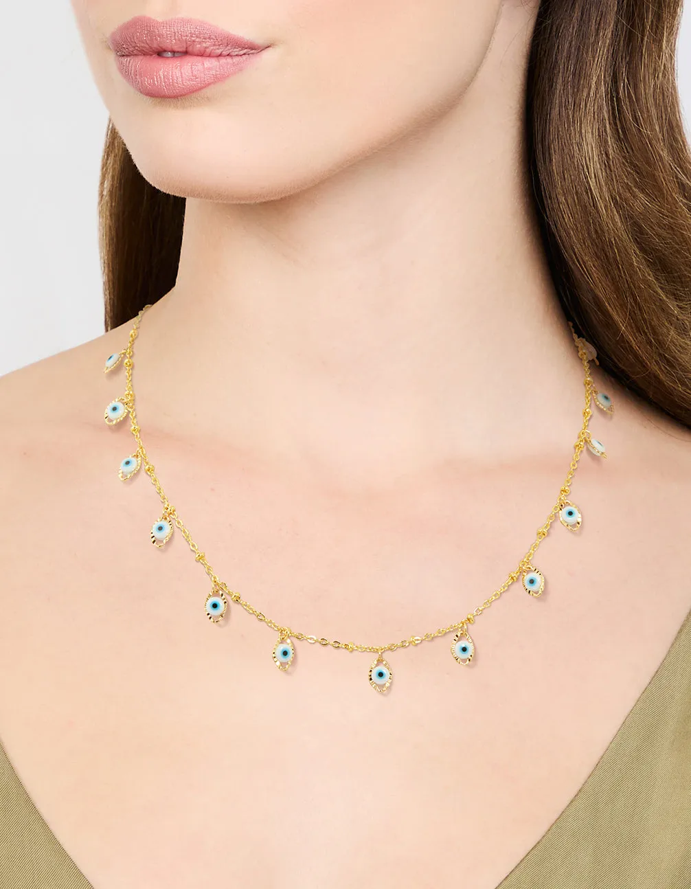 Waterproof Gold Plated Stainless Steel Evil Eye Necklace sold by lovisa product image thumbnail 2