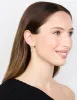 Waterproof Gold Plated Stainless Steel Flower Drop Huggie Earrings sold by lovisa